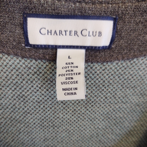 Charter Club Womens Cardigan Sweater Colorblock Long Duster Gray Blue Size Large - Picture 6 of 7